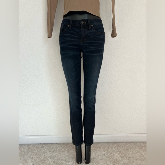 MADEWELL skinny skinny CROP dark BLUE denim JEANS w/stretch VERY NICE! - Picture 10 of 13
